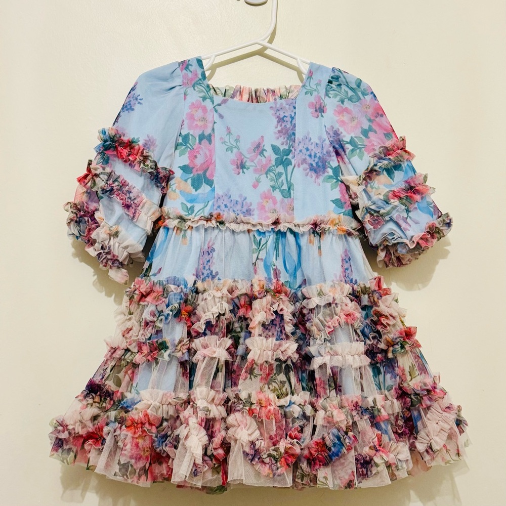 Ivy City Co MINI CATHERINE DRESS IN BLUE FLORAL
